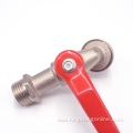 Brass faucet with red handle